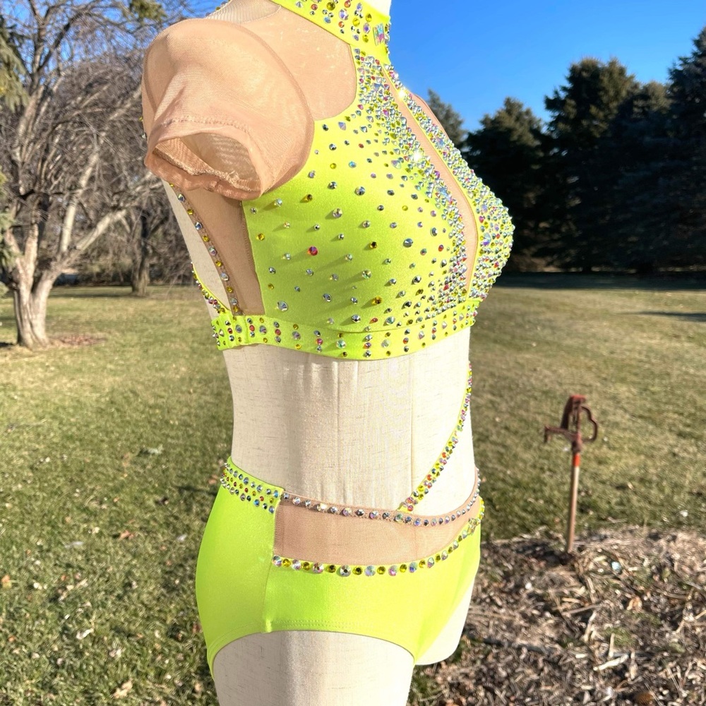 Semi custom neon yellow Patrick J jazz dance costume